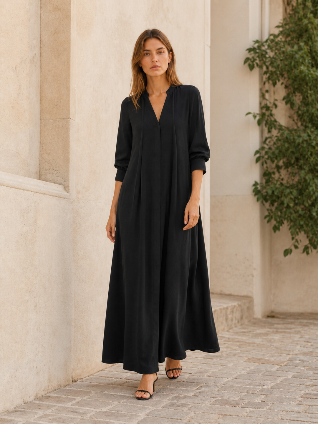 Sorella | Loose Fit Maxi Dress with Long Sleeves