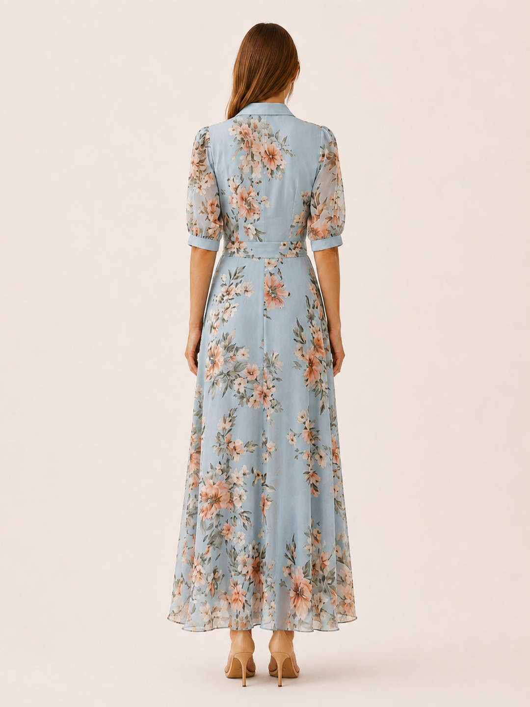 Wren | Floral Maxi Dress with V Neck and Tie Waist